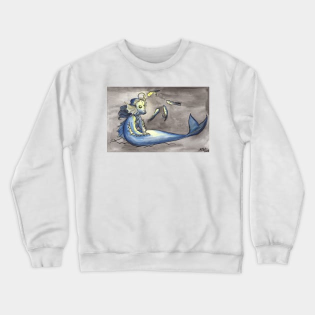 MerMay Angler Fish Merfolk and Food Crewneck Sweatshirt by SimplyKitt